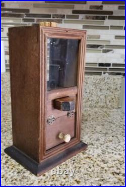 Antique / Vintage Wooden Gumball & Candy 1 Cent Machine