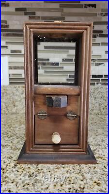 Antique / Vintage Wooden Gumball & Candy 1 Cent Machine