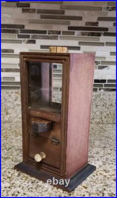 Antique / Vintage Wooden Gumball & Candy 1 Cent Machine