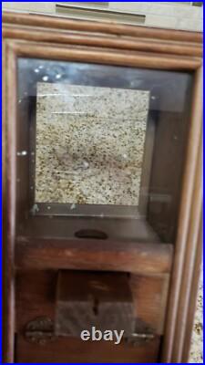 Antique / Vintage Wooden Gumball & Candy 1 Cent Machine