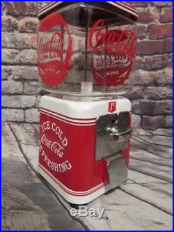 Antique penny machine Coca cola vintage Acorn gumball machine glass globe
