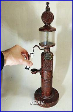 Antique vtg Cast Iron Lighter Fluid Dispenser Filling Station GAS PUMP vtg Cigar