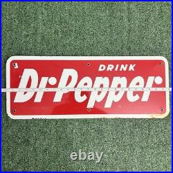 Authentic Vintage Drink Dr. Pepper Vending Machine Porcelain Sign 24x9