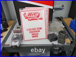 BIC Vintage Lighter Vending Machine Dispenser 1980s/1990s w extras