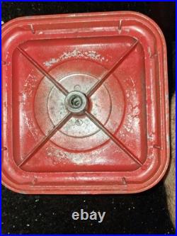 Bell 1¢ Gumball Vintage Vending Machine, Red Square Base with Glass Globe
