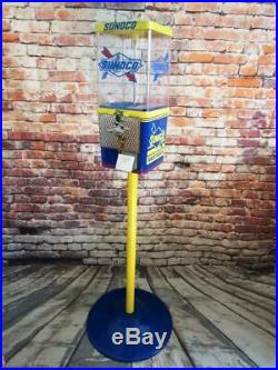 Blue SUNOCO OIL gas pump gasoline vintage gumball machine + stand