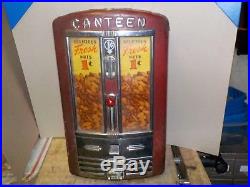 CANTEEN Vintage Penny Peanut Machine Double Slot Vending RARE