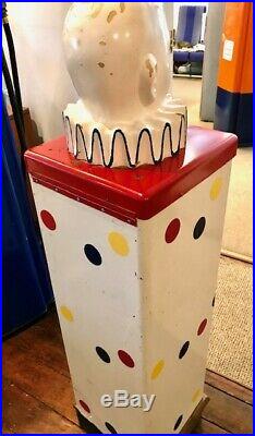 Candy or Toy Vending Machine with Clown Head Vintage Original 1950's Era