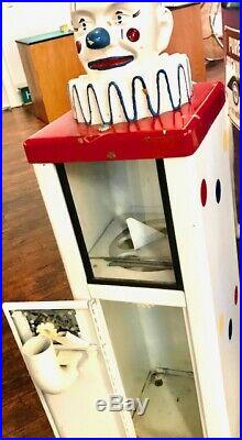 Candy or Toy Vending Machine with Clown Head Vintage Original 1950's Era