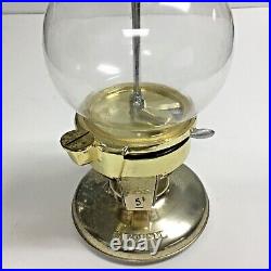 Carousel Gold 14 Candy Gumball Nut Vending Machine Glass Globe Vintage