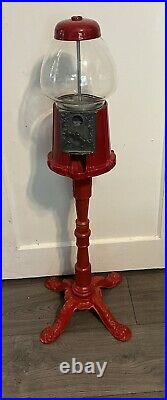 Carousel Industries Vintage Gumball Bank Vending Machine With Stand Red