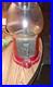 Carousel Red Bubble Gum Ball Machine Cast Metal Glass Globe 1985 Vintage