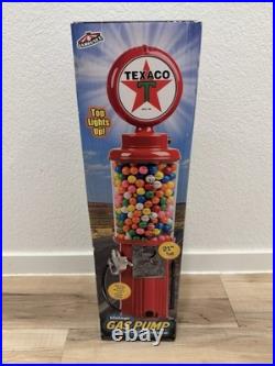 Carousel Texaco Vintage Gas Pump Gumball Machine 21 Tall, Lighted New Sealed