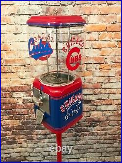 Chicago Cubs inspired vintage gumball candy Acorn penny machine man cave gift