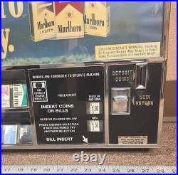 Cigarette vending machine control panel heavy chrome metal vintage old time