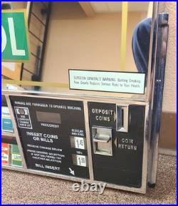 Cigarette vending machine control panel heavy chrome metal vintage old time