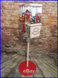 Coca Cola double gumball machines+ stand Coke memorabilia vintage candy machine