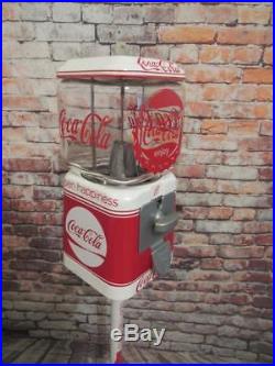 Coke memorabilia vintage gumball machine 10 ¢ Acorn glass + stand Coca cola soda
