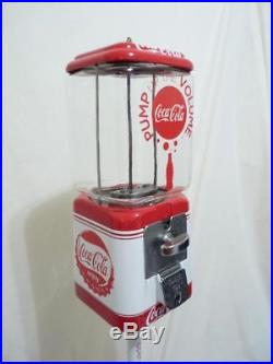 Coke memorabilia vintage gumball machine 1 ¢ Acorn glass + stand Coca cola soda