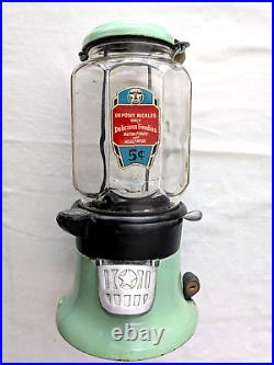 Columbus Vintage Nickel Gumball Vending Machine All Original Ex Cond