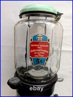 Columbus Vintage Nickel Gumball Vending Machine All Original Ex Cond