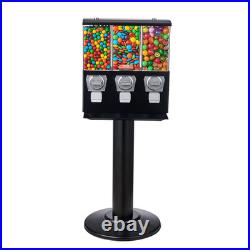 Commercial Vending Machine Triple Compartment Gumball Candy Dispenser