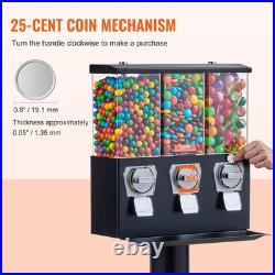 Commercial Vending Machine Triple Compartment Gumball Candy Dispenser