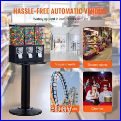 Commercial Vending Machine Triple Compartment Gumball Candy Dispenser