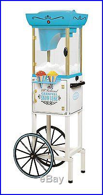 Commercial Vintage Snow Cone Maker Cart Shaved Ice Machine Slushy Shaver Crusher