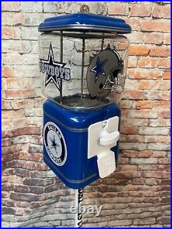 Dallas Cowboys inspired vintage gumball dispenser Acorn gumball penny machine