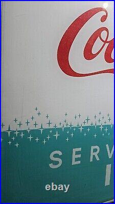 Drink Coca-Cola Vending Machine Panel Sign Vintage Served With Ice