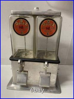 Duplex Log Cabin 1c Peanut-Candy Dispenser 1930s Penny-Antique Vintage-VERY RARE