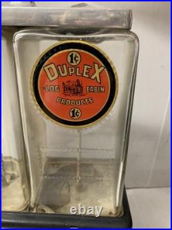 Duplex Log Cabin 1c Peanut-Candy Dispenser 1930s Penny-Antique Vintage-VERY RARE
