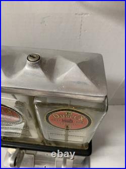 Duplex Log Cabin 1c Peanut-Candy Dispenser 1930s Penny-Antique Vintage-VERY RARE