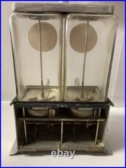 Duplex Log Cabin 1c Peanut-Candy Dispenser 1930s Penny-Antique Vintage-VERY RARE