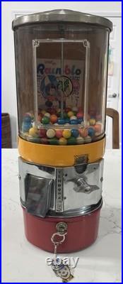 Excellent Vintage Vendorama Gumball Machine 1 Cent. W Original Key Works Great