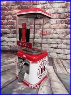 FARMALL tractor gumball machine candy dispenser vintage Acorn glass machine