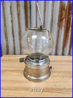 FORD Chrome 1 CENT FORD GUMBALL MACHINE Vintage Old Store Gum with Glass Globe