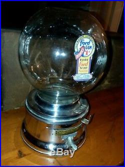 FORD GUM & MACHINE CO. INC. 1 CENT GUMBALL MACHINE VINTAGE -Excellent