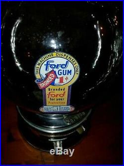 FORD GUM & MACHINE CO. INC. 1 CENT GUMBALL MACHINE VINTAGE -Excellent