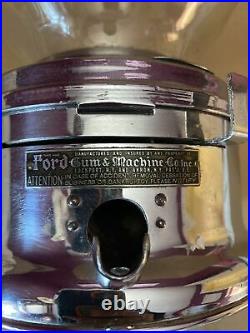 FORD GUM & MACHINE CO. INC. 1 CENT GUMBALL MACHINE VINTAGE antique