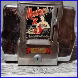 F. E. Erickson Co. Inc. Vintage Madam X 1¢ Coin-Op Fortune Teller No Key