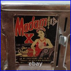 F. E. Erickson Co. Inc. Vintage Madam X 1¢ Coin-Op Fortune Teller No Key