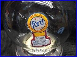 Ford 1 CENT GUMBALL MACHINE Vintage with Glass Globe, Topper, & Decal (218084-1)