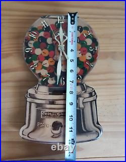 Ford 1 Cent Gumball Machine Wall Clock Vintage Vending Gum Handmade Rare Art