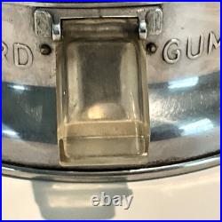 Ford Gum Ball Machine Penny Glass Silver 1 One Cent Globe Excellent Vintage 1940 Ford Gum Ball Machine Penny Glass Silver 1 One Cent Globe Excellent Vintage 1940