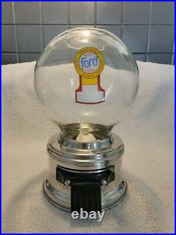 Ford Gumball Machine 10 Cent Vintage Glass Globe