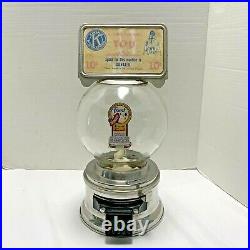 Ford Gumball Machine 10 Cent Vintage Glass Globe With Topper And Lock/Key