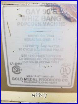 GOLD MEDAL MODEL 2014 GAY 90'S WHIZ BANG 12OZ VINTAGE POPCORN MACHINE With CART