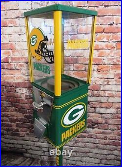 Green bay Packers inspired vintage gumball machine sport memorabilia man cave